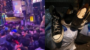 Registros do tumulto em Seul - Reprodução/Vídeo e Getty Images