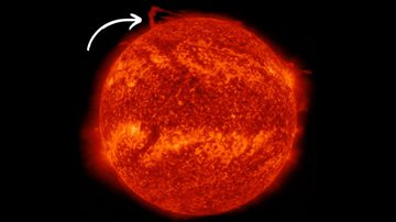 Imagem mostrando o filamento que se soltou do Sol - Divulgação/ NASA
