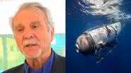 Paul-Henri Nargeolet e registro do submarino - Reprodução/Vídeo e Divulgação OceanGate