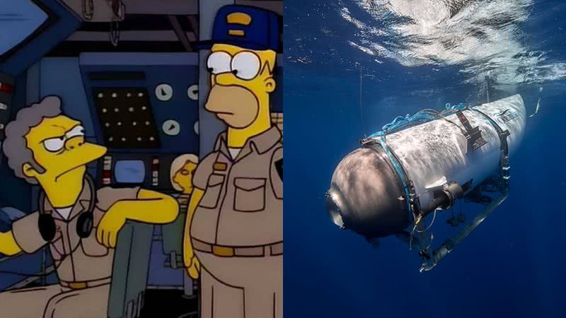 Episódio de 'Os Simpsons' e imagem do submarino - Divulgação
