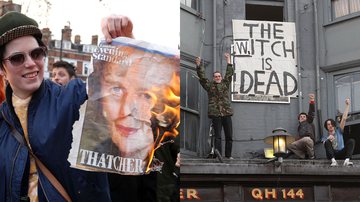 Manifestantes comemorando a morte de Thatcher - Getty Images
