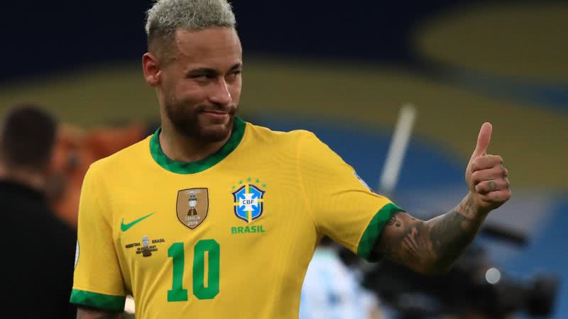 Neymar durante partida pela Seleção Brasileira de Futebol - Getty Images
