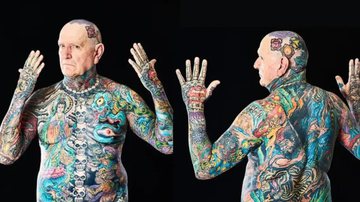 Charles “Chuck” Helmke, o idoso mais tatuado do mundo - Reprodução / Guinness World Records