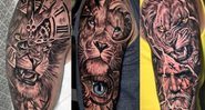 Exemplos de tatuagens feitas por Bruno Moreira - Divulgação/ Arquivo Pessoal