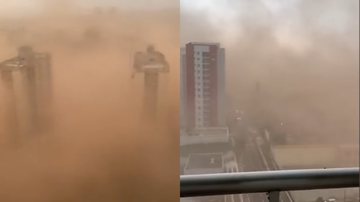 Imagens publicadas em redes sociais de tempestade de areia em Manaus - Reprodução/Vídeo/YouTube