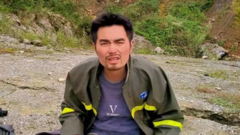 Fotografia de homem chinês após ser resgatado - Divulgação/ Redes Sociais