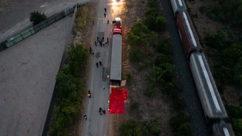 Registro do caminhão que revelou os restos das vítimas - Getty Images