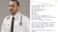 Texto sobre estupro viralizou após prisão em flagrante de anestesista - Divulgação/ Redes Sociais