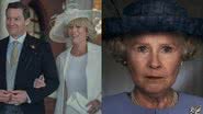 Charles e Camilla (esq.) e a Rainha Elizabeth II (dir.) em 'The Crown' - Divulgação / Netflix