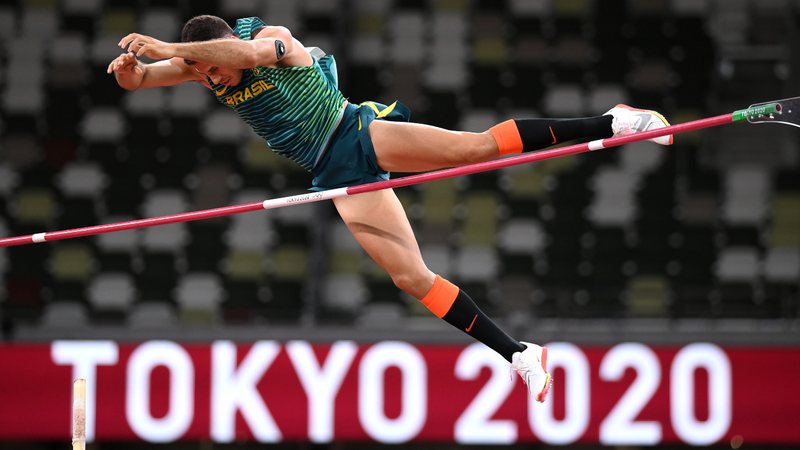 Fotografia de Thiago Braz durante as Olimpíadas - Getty Images