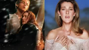 Cena do filme Titanic e a cantora Celine Dion - Divulgação e Reprodução/Vídeo