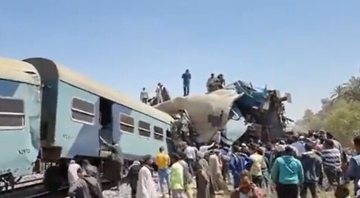 Imagem do acidente de trem no Egito - Divulgação/Twitter