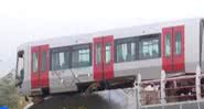 O trem ficou parado a uma altura de 10 metros - Divulgação/Youtube