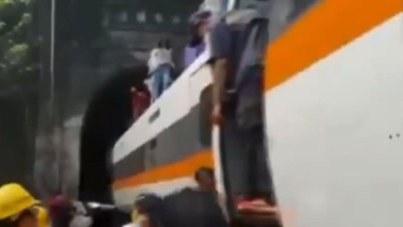 Acidente de trem em Taiwan - Divulgação/Twitter/@CBSThisMorning