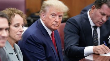 Donald Trump após se entregar a Justiça em Nova York, EUA - Getty Images