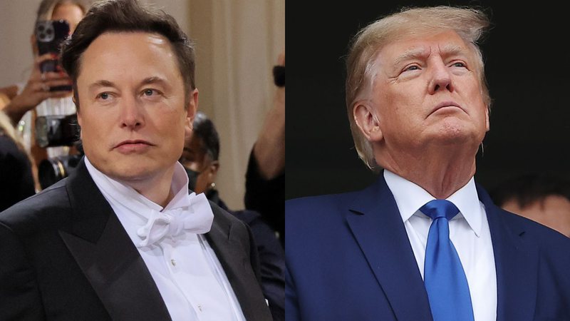 Elon Musk e Donald Trump em montagem - Getty Images