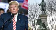 Donald Trump e estátua de Albert Pike - Wikimedia Commons/Montagem Divulgação