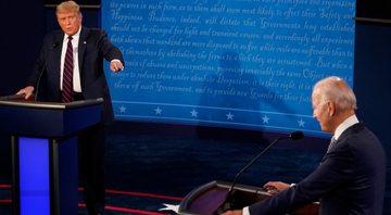Trump e Biden durante os debates presidenciais - Getty Images