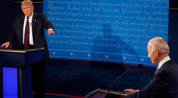 Trump e Biden em 2020, durante a corrida presidencial dos EUA - Getty Images