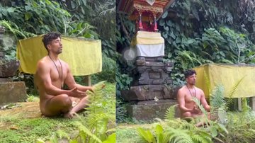 Imagens do estrangeiro meditando sem roupas - Divulgação/ Redes Sociais