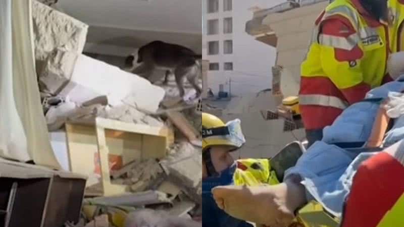 Imagens do resgate de  Zeynep Kahraman que passou 104 horas em escombros - Reprodução / Vídeo