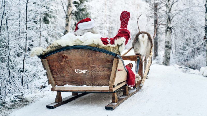 Trenó utilizado para os passeios de Natal da Uber - Divulgação/Uber