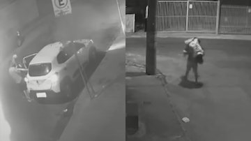 Imagens de câmeras de segurança onde é possível ver a jovem sendo retirada do carro, e depois carregada a um campo de futebol - Reprodução/Vídeo/YouTube/UOL