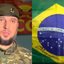 Registro do possível combatente checheno com a bandeira do Brasil