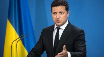 Volodymyr Zelensky durante discurso - Getty Images