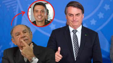 Montagem com as fotos do ex-presidente Bolsonaro e de Carlos e Marcelo Ustra - Getty Images com elementos da Agência Brasil e Reprodução