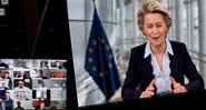 Ursula von der Leyen, presidente da UE, discursa em conferência - Divulgação/Twitter