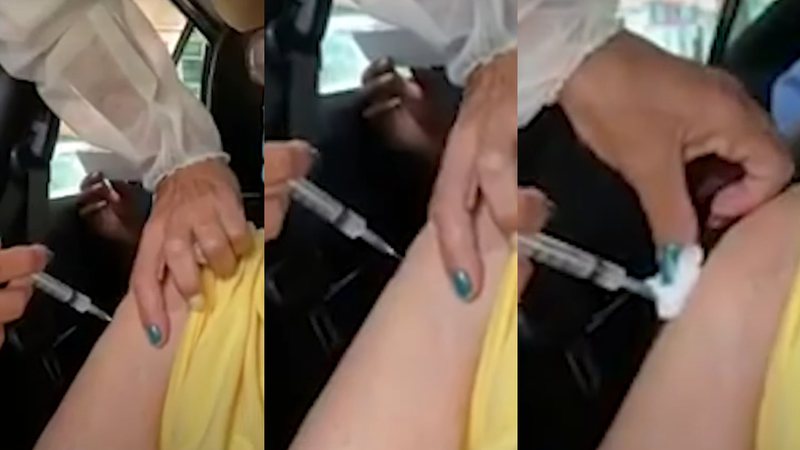 Imagens da falsa vacinação em idoso de Niterói - Divulgação