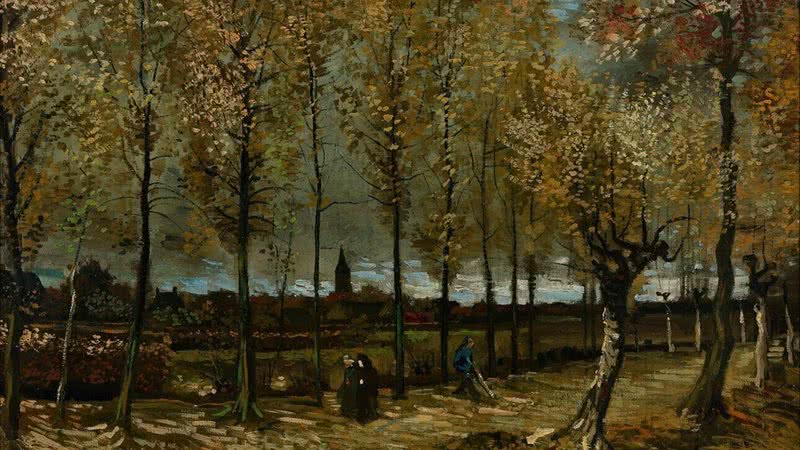Pintura de Van Gogh conhecida como "Poplars near Nuenen"