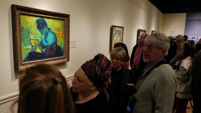 O quadro "A dama leitora" de Van Gogh, reivindicado pelo brasileiro, em exposição nos EUA - Reprodução/TheDetroitNews