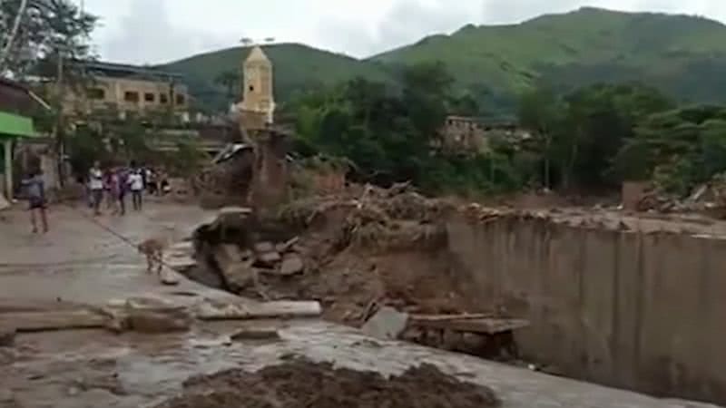 Las Tejerías, vilarejo no estado de Aragua, na Venezuela, que sofreu com deslizamento de terra. - Reprodução/Vídeo/Youtube:  Jornal O Globo
