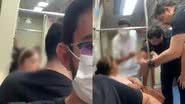 Trechos do vídeo que mostra idosa sendo retirada do metrô de São Paulo após comentários homofóbicos - Reprodução/Vídeo