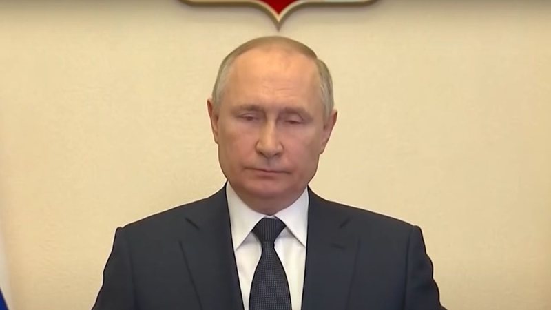 Trecho de vídeo mostrando um pronunciamento de Putin ocorrido em março de 2022 - Divulgação/ Youtube/ CNN