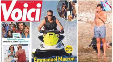 Macron em momentos de suas férias - Divulgação / Voici