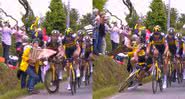 Imagens do acidente - Divulgação/ Vídeo/ Global Cycling Network/ @gcntweet