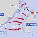 Simulação de conflito entre China e EUA - Divulgação/YouTube/NBC News