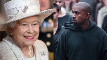 A rainha Elizabeth II e o rapper Kanye West - Getty Images