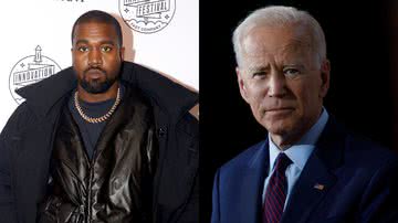 O rapper Kanye West e o atual presidente norte-americano, Joe Biden - Getty Images