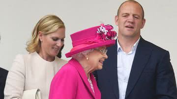 Zara, Mike Tindall e a rainha Elizabeth em 2016 - Getty Images
