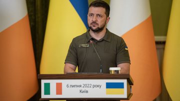 Zelensky durante evento, na Irlanda - Getty Images
