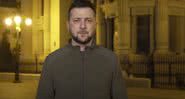 Volodymyr Zelensky, o presidente ucraniano, durante pronunciamento - Divulgação/Youtube/UOL