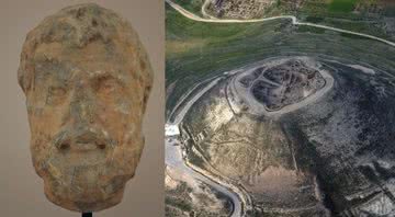 Escultura de sua cabeça (à esq.) encontrada em Herodium (à dir.) / Créditos: Wikimedia Commons - Wikimedia Commons