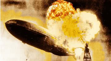 Acidente do maior dirigível da época, o Hindenburg, pérola da aeronáutica nazista, em 1937 - Getty Images
