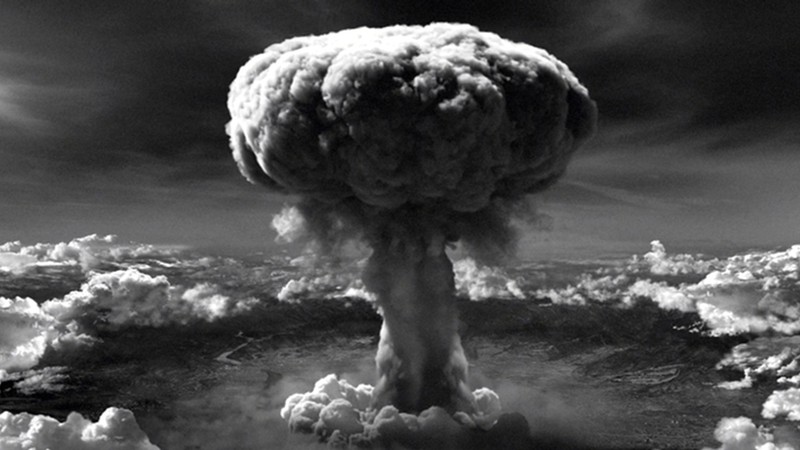 Momento em que a bomba Little Boy explodiu em Hiroshima - Crédito: Wikimedia Commons