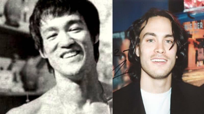 Bruce Lee e o filho Brandon Lee - Wikimedia Commons