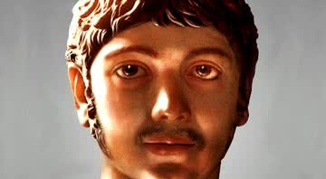 Reprodução do rosto do imperador menino - Divulgação